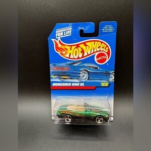 NIB Hot Wheels Mercedes 500 SL, 1998 Collector #815, Green w/3SP Wheels Vintage